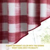 NICETOWN Blackout Window Treatment Pole Pocket Kitchen Tier Curtains- Tailored Scalloped Valance/Swags for Living Room (One Pair, 36 Wide by 63-inches Long Each Panel, Grey)(Red & White)