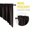NICETOWN Blackout Window Treatment Pole Pocket Kitchen Tier Curtains- Tailored Scalloped Valance/Swags for Living Room (One Pair, 36 Wide by 63-inches Long Each Panel, Grey)(Toffee Brown)