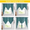 NICETOWN Blackout Window Treatment Pole Pocket Kitchen Tier Curtains- Tailored Scalloped Valance/Swags for Living Room (One Pair, 36 Wide by 63-inches Long Each Panel, Grey)(Sea Teal)
