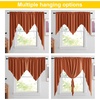 NICETOWN Blackout Window Treatment Pole Pocket Kitchen Tier Curtains- Tailored Scalloped Valance/Swags for Living Room (One Pair, 36 Wide by 63-inches Long Each Panel, Grey)(Burnt Orange)