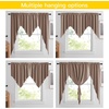 NICETOWN Blackout Window Treatment Pole Pocket Kitchen Tier Curtains- Tailored Scalloped Valance/Swags for Living Room (One Pair, 36 Wide by 63-inches Long Each Panel, Grey)(Cappuccino)