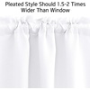 NICETOWN Blackout Window Treatment Pole Pocket Kitchen Tier Curtains- Tailored Scalloped Valance/Swags for Living Room (One Pair, 36 Wide by 63-inches Long Each Panel, Grey)(Pure White)
