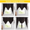 NICETOWN Blackout Window Treatment Pole Pocket Kitchen Tier Curtains- Tailored Scalloped Valance/Swags for Living Room (One Pair, 36 Wide by 63-inches Long Each Panel, Grey)(Toffee Brown)