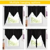 NICETOWN Blackout Window Treatment Pole Pocket Kitchen Tier Curtains- Tailored Scalloped Valance/Swags for Living Room (One Pair, 36 Wide by 63-inches Long Each Panel, Grey)(Pom Pom-black)