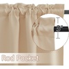 NICETOWN Blackout Window Treatment Pole Pocket Kitchen Tier Curtains- Tailored Scalloped Valance/Swags for Living Room (One Pair, 36 Wide by 63-inches Long Each Panel, Grey)(Biscotti Beige)