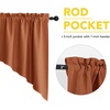 NICETOWN Blackout Window Treatment Pole Pocket Kitchen Tier Curtains- Tailored Scalloped Valance/Swags for Living Room (One Pair, 36 Wide by 63-inches Long Each Panel, Grey)(Burnt Orange)