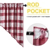 NICETOWN Blackout Window Treatment Pole Pocket Kitchen Tier Curtains- Tailored Scalloped Valance/Swags for Living Room (One Pair, 36 Wide by 63-inches Long Each Panel, Grey)(Red & White)