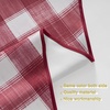NICETOWN Blackout Window Treatment Pole Pocket Kitchen Tier Curtains- Tailored Scalloped Valance/Swags for Living Room (One Pair, 36 Wide by 63-inches Long Each Panel, Grey)(Red & White)