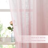 NICETOWN Colorful Curtains, Rainbow Ombre Sheer Curtains for Bedroom Girls Room Decor Ombre Pattern Window Short Sheer Curtains for Girly Nursery Kids Daughter Room (55 x 63 Inch Length, Set of 2)(Pink)