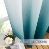 NICETOWN Colorful Curtains, Rainbow Ombre Sheer Curtains for Bedroom Girls Room Decor Ombre Pattern Window Short Sheer Curtains for Girly Nursery Kids Daughter Room (55 x 63 Inch Length, Set of 2)(Teal)
