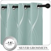 NICETOWN Grey Blackout Striped Pattern Curtains for Living Room, 52 x 84(1 – Aqua Blue)