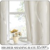 NICETOWN Grey Blackout Striped Pattern Curtains for Living Room, 52 x 84(1 – Beige)