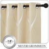 NICETOWN Grey Blackout Striped Pattern Curtains for Living Room, 52 x 84(1 – Biscotti Beige)