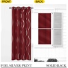 NICETOWN Grey Blackout Striped Pattern Curtains for Living Room, 52 x 84(1 – Burgundy Red)