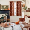 NICETOWN Grey Blackout Striped Pattern Curtains for Living Room, 52 x 84(1 – Burnt Orange)