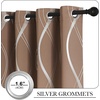 NICETOWN Grey Blackout Striped Pattern Curtains for Living Room, 52 x 84(1 – Cappuccino)