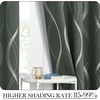 NICETOWN Grey Blackout Striped Pattern Curtains for Living Room, 52 x 84(1 – Dark Mallard)