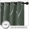 NICETOWN Grey Blackout Striped Pattern Curtains for Living Room, 52 x 84(1 – Dark Mallard)