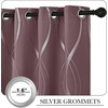 NICETOWN Grey Blackout Striped Pattern Curtains for Living Room, 52 x 84(1 – Dry Rose)