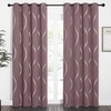 NICETOWN Grey Blackout Striped Pattern Curtains for Living Room, 52 x 84(1 – Dry Rose)
