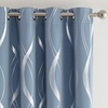 NICETOWN Grey Blackout Striped Pattern Curtains for Living Room, 52 x 84(1 – Dusty Blue)