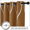 NICETOWN Grey Blackout Striped Pattern Curtains for Living Room, 52 x 84(1 – Gold Brown)