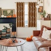 NICETOWN Grey Blackout Striped Pattern Curtains for Living Room, 52 x 84(1 – Gold Brown)