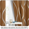 NICETOWN Grey Blackout Striped Pattern Curtains for Living Room, 52 x 84(1 – Gold Brown)