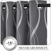 NICETOWN Grey Blackout Striped Pattern Curtains for Living Room, 52 x 84(1 – Grey)