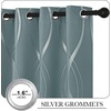 NICETOWN Grey Blackout Striped Pattern Curtains for Living Room, 52 x 84(1 – Greyish Blue)