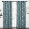 NICETOWN Grey Blackout Striped Pattern Curtains for Living Room, 52 x 84(1 – Greyish Blue)