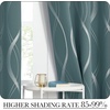 NICETOWN Grey Blackout Striped Pattern Curtains for Living Room, 52 x 84(1 – Greyish Blue)