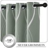 NICETOWN Grey Blackout Striped Pattern Curtains for Living Room, 52 x 84(1 – Greyish Green)