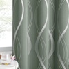 NICETOWN Grey Blackout Striped Pattern Curtains for Living Room, 52 x 84(1 – Greyish Green)