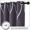 NICETOWN Grey Blackout Striped Pattern Curtains for Living Room, 52 x 84(1 – Greyish Purple)