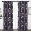 NICETOWN Grey Blackout Striped Pattern Curtains for Living Room, 52 x 84(1 – Greyish Purple)