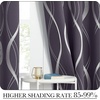 NICETOWN Grey Blackout Striped Pattern Curtains for Living Room, 52 x 84(1 – Greyish Purple)