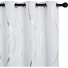 NICETOWN Grey Blackout Striped Pattern Curtains for Living Room, 52 x 84(1 – Greyish White)