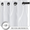 NICETOWN Grey Blackout Striped Pattern Curtains for Living Room, 52 x 84(1 – Greyish White)