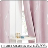 NICETOWN Grey Blackout Striped Pattern Curtains for Living Room, 52 x 84(1 – Lavender Pink)