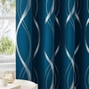 NICETOWN Grey Blackout Striped Pattern Curtains for Living Room, 52 x 84(1 – Moroccan Blue)