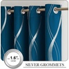 NICETOWN Grey Blackout Striped Pattern Curtains for Living Room, 52 x 84(1 – Moroccan Blue)
