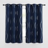 NICETOWN Grey Blackout Striped Pattern Curtains for Living Room, 52 x 84(1 – Navy)