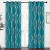 NICETOWN Grey Blackout Striped Pattern Curtains for Living Room, 52 x 84(1 – Peacock Teal)