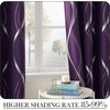 NICETOWN Grey Blackout Striped Pattern Curtains for Living Room, 52 x 84(1 – Royal Purple)