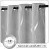 NICETOWN Grey Blackout Striped Pattern Curtains for Living Room, 52 x 84(1 – Silver Grey)