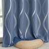 NICETOWN Grey Blackout Striped Pattern Curtains for Living Room, 52 x 84(1 – Stone Blue)
