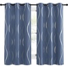 NICETOWN Grey Blackout Striped Pattern Curtains for Living Room, 52 x 84(1 – Stone Blue)