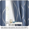 NICETOWN Grey Blackout Striped Pattern Curtains for Living Room, 52 x 84(1 – Stone Blue)