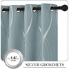 NICETOWN Grey Blackout Striped Pattern Curtains for Living Room, 52 x 84(1 – Stormy Sea)